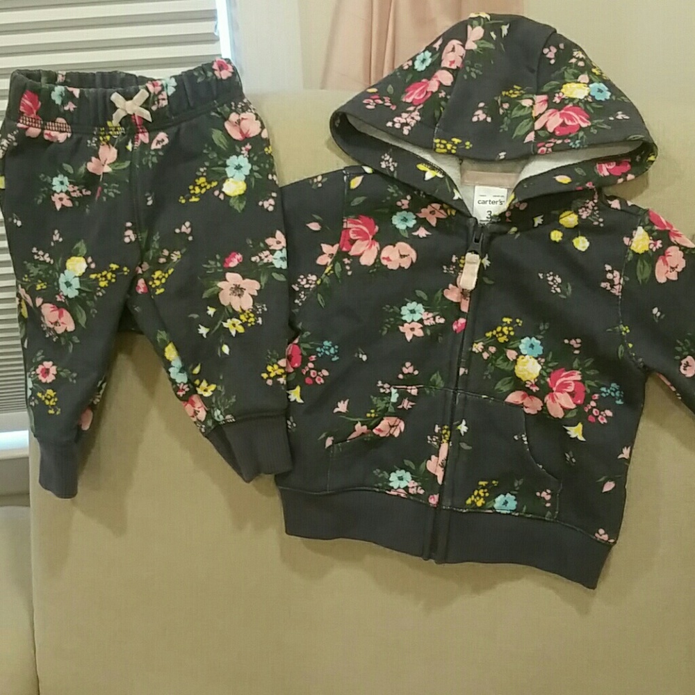 Carter's Matching Floral Hoodie Set